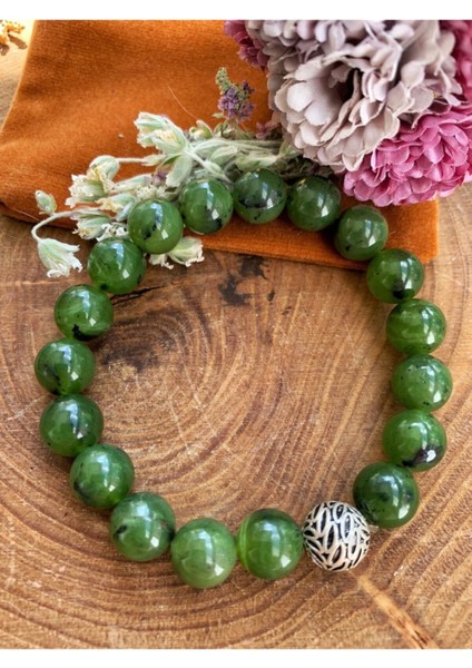 Sertifikalı Gümüş Malzemeli Yeşim Bileklik