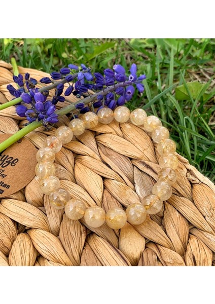 Sertifikalı Gold Rutilli Kuvars Bileklik