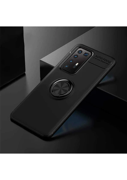 Kip GSM Huawei P40 Pro Kılıf Autofocus Yüzüklü Manyetik Standlı Ravel Slikon Kapak