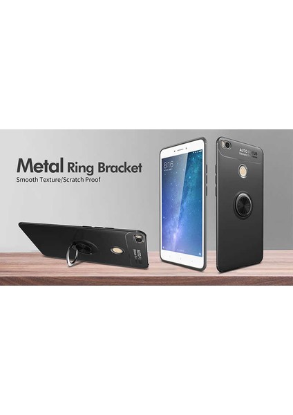 Xiaomi Mi Max 2 Kılıf Autofocus Yüzüklü Manyetik Standlı Ravel Slikon Kapak