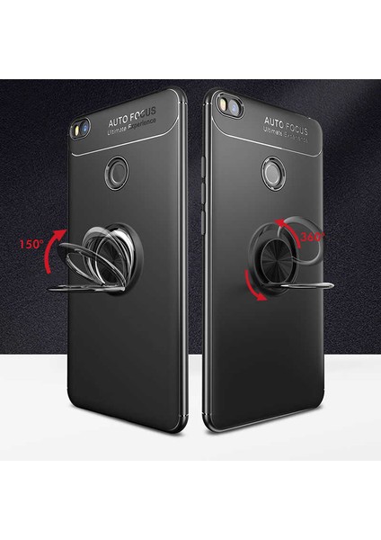 Xiaomi Mi Max 2 Kılıf Autofocus Yüzüklü Manyetik Standlı Ravel Slikon Kapak