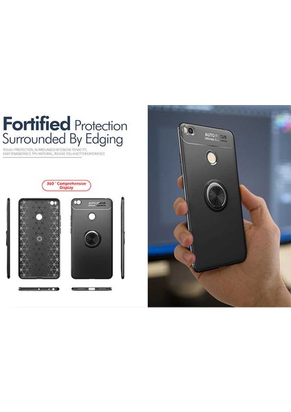 Xiaomi Mi Max 2 Kılıf Autofocus Yüzüklü Manyetik Standlı Ravel Slikon Kapak