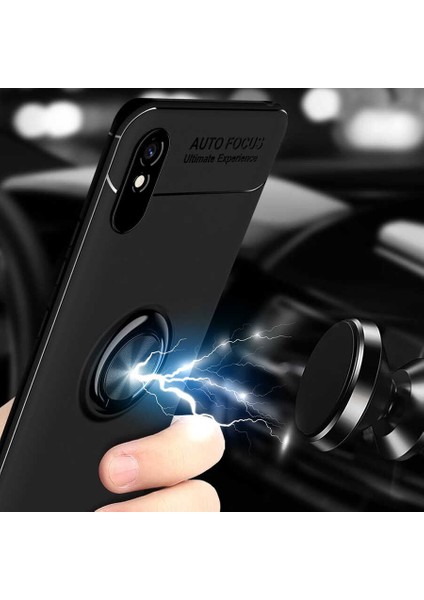 Kip GSM Xiaomi Redmi 9A Kılıf Autofocus Yüzüklü Manyetik Standlı Ravel Slikon Kapak