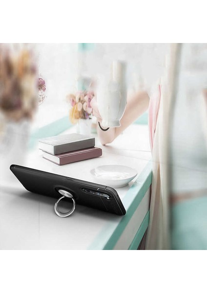Oppo Reno 3 Kılıf Autofocus Yüzüklü Manyetik Standlı Ravel Slikon Kapak modelleri