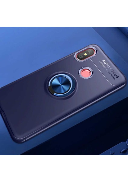 Xiaomi Mi A2 Lite Kılıf Autofocus Yüzüklü Manyetik Standlı Ravel Slikon Kapak