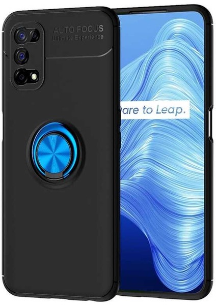 Realme 7 Pro Kılıf Autofocus Yüzüklü Manyetik Standlı Ravel Slikon Kapak