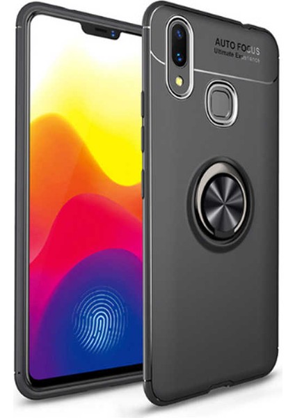 Huawei Y7 Prime 2019 Kılıf Autofocus Yüzüklü Manyetik Standlı Ravel Slikon Kapak