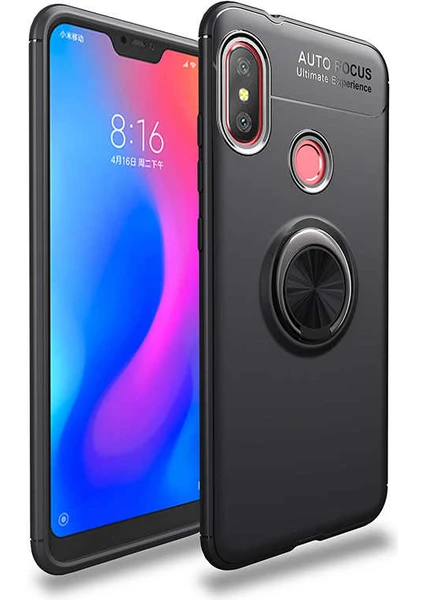 Kip GSM Xiaomi Redmi Note 6 Pro Kılıf Autofocus Yüzüklü Manyetik Standlı Ravel Slikon Kapak