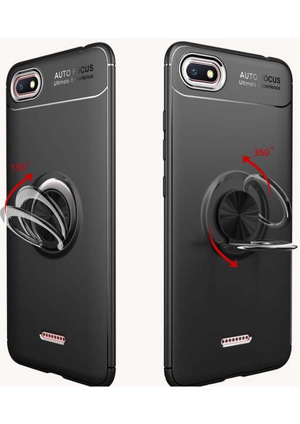 Xiaomi Redmi 6A Kılıf Autofocus Yüzüklü Manyetik Standlı Ravel Slikon Kapak fiyatları