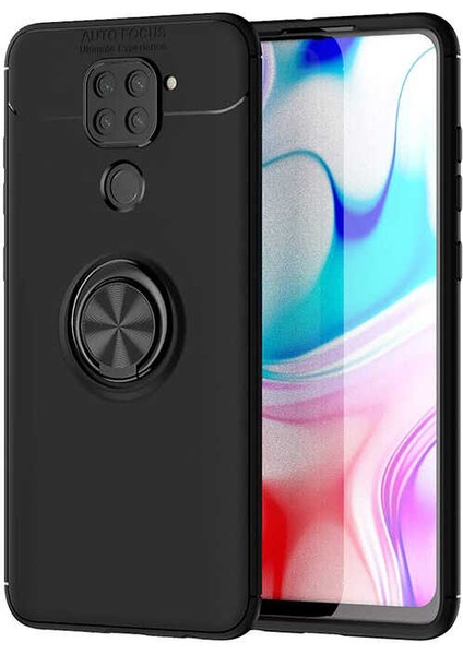 Xiaomi Redmi Note 9 Kılıf Autofocus Yüzüklü Manyetik Standlı Ravel Slikon Kapak