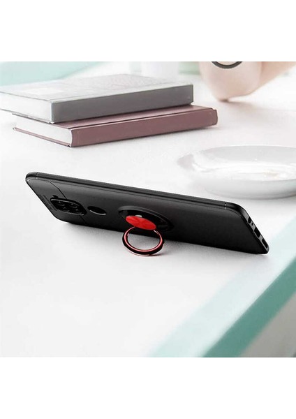 Xiaomi Redmi Note 9 Kılıf Autofocus Yüzüklü Manyetik Standlı Ravel Slikon Kapak