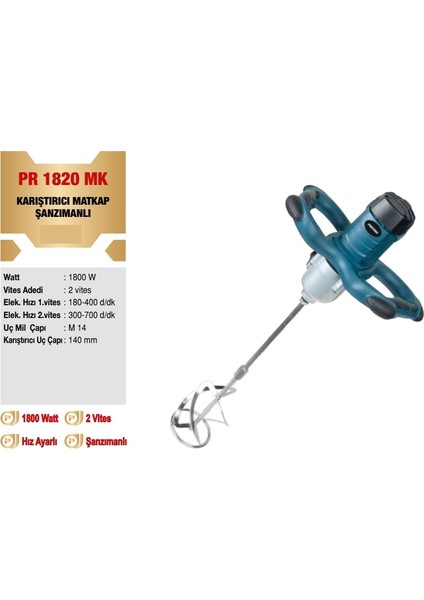 Pr 1820 Mk Karıştırıcı Matkap Şanzımanlı