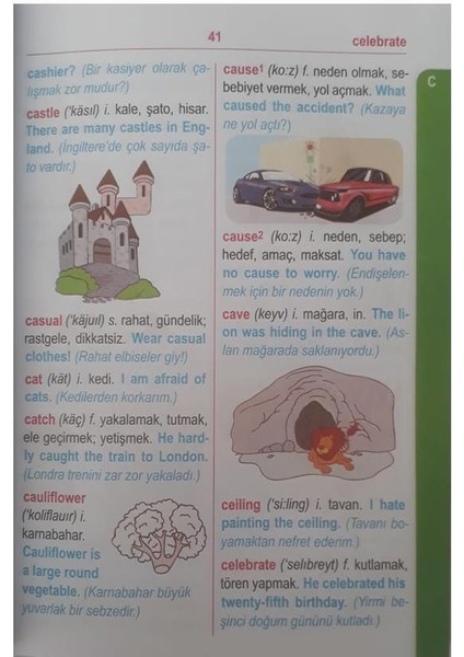 Resimli Ingilizce Sözlük Ingilizce Türkçe Renkli Sözlük 14X19 cm 1 Adet 2,3,4 Sınıf fiyatları