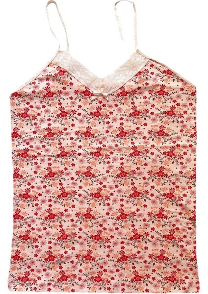 2 Adet Kadın Askılı Desenli Atlet Dantelli Empirme Pamuklu Penye D1-2 fırsatları