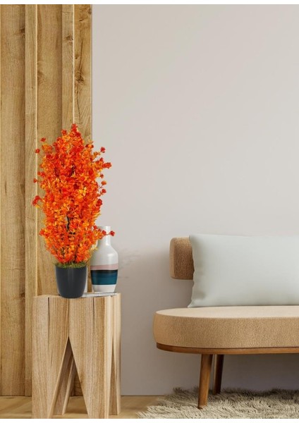 Yapay Çiçek Siyah Saksıda Turuncu Şimşir Ağacı 55CM modelleri