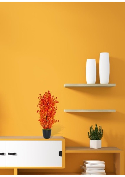 Yapay Çiçek Siyah Saksıda Turuncu Şimşir Ağacı 55CM fırsatları