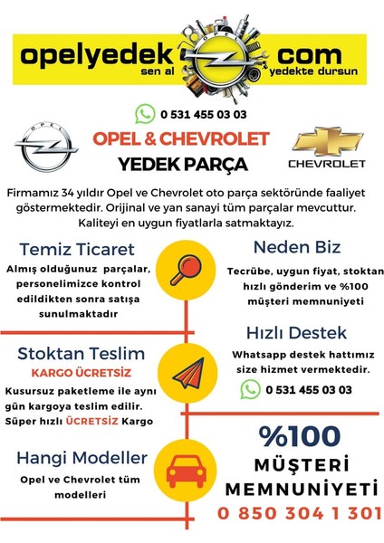 Chevrolet Cruze Vites Topuzu 5 İleri 1.Kalite Malzeme