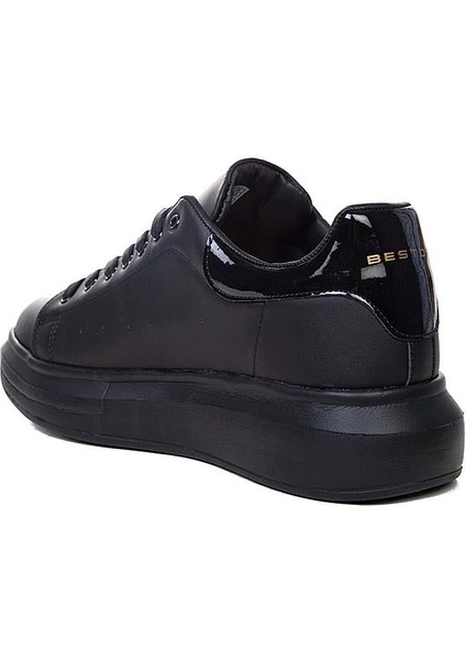 Siyah Yüksek Taban Erkek Sneaker Ayakkabı modelleri
