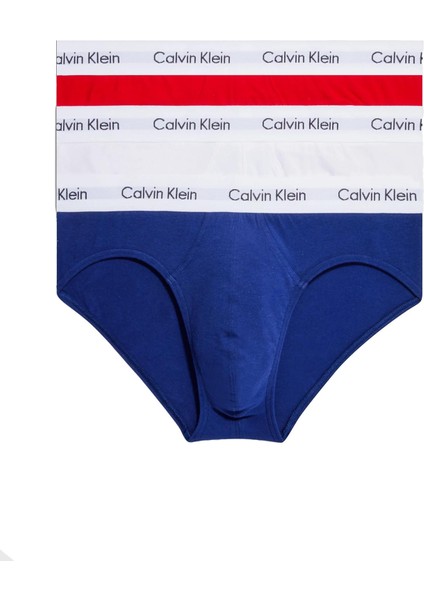 Calvin Klein Erkek 3’lü Kırmızı Lacivert Beyaz Slip