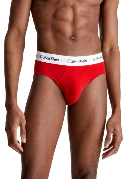 Calvin Klein Erkek 3’lü Kırmızı Lacivert Beyaz Slip