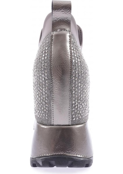 927-23Y Kadin Mega Kalin Taban Silver Taşli Sneakers Ayakkabi fırsatları