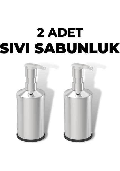2'li Set Üstü Sıvı Sabunluk Paslanmaz (Banyo-Mutfak-Otel)