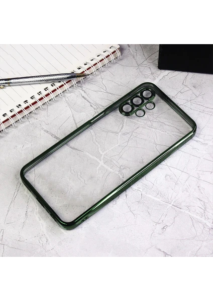 Galaxy A32 3D Kamera ve Lens Korumalı Ultra Lüks Plating Razer Silicone Case