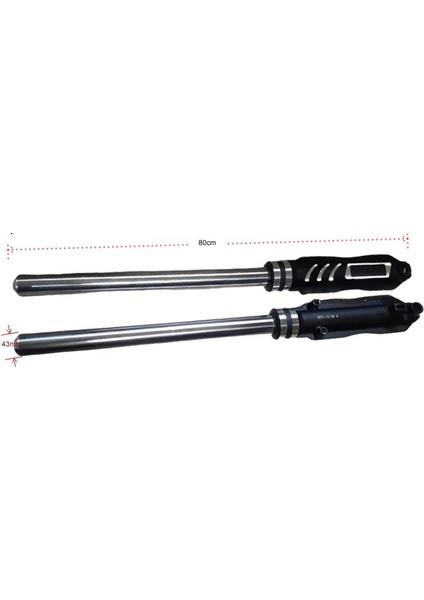 Üç Tekerli Ön Amortisör Takımı 80CM - 43MM Siyah
