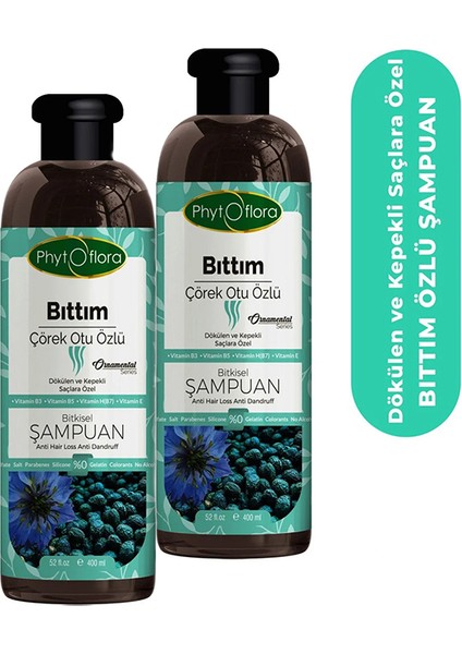 Tuzsuz Dökülen Ve Kepekli Saçlara Özel Bıttım Özlü Bitkisel Şampuan 400 Ml, 2 Adet