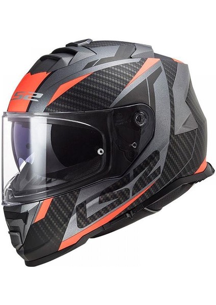 Storm Racer Mat Tıtanıum - Turuncu Kapalı Kask