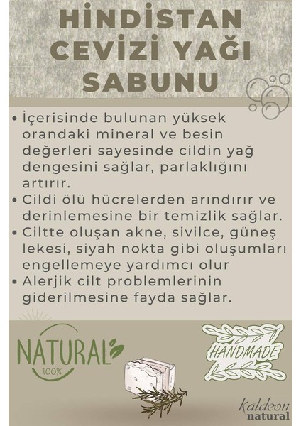 Hindistan Cevizi Yağı Sabunu El Yapımı Doğal 120 G