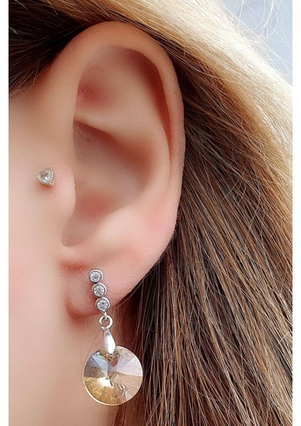 Swarovski Taşlı 925ayar Gümüş Küpe