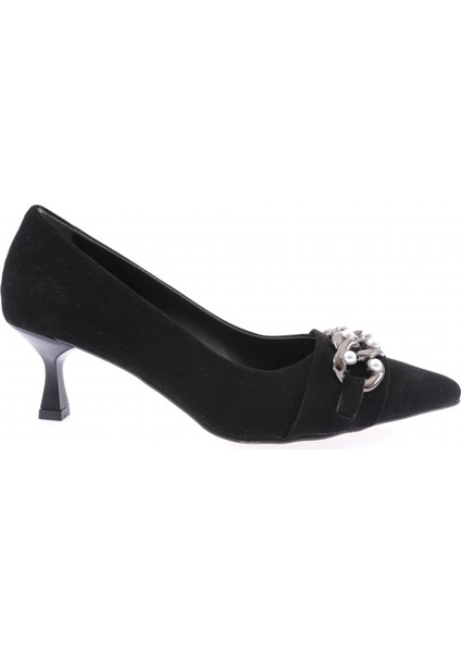 FB-39-1563 Kadin Inci Taşli Burgu Aksesuarli Topuklu Ayakkabi