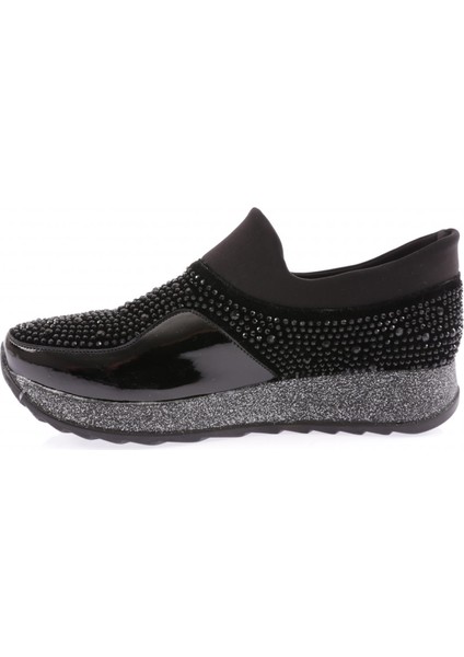 AKT-17-23Y Kadin Kalin Taban Kristal Taşli Sneakers Ayakkabi modelleri