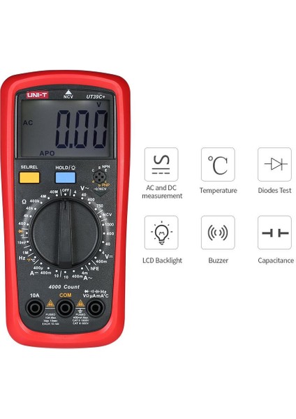 Unı-T UT39C+ Dijital Multimetre Ncv Voltmetre Ampermetre