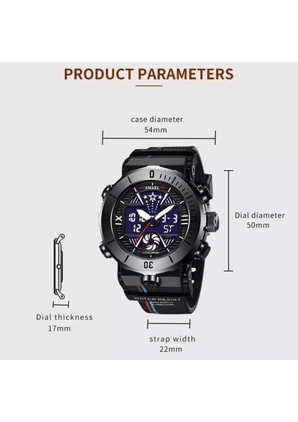 Erkek Kol Saati Analog Dijital Spor Moda Trend 8051S Saat indirimleri