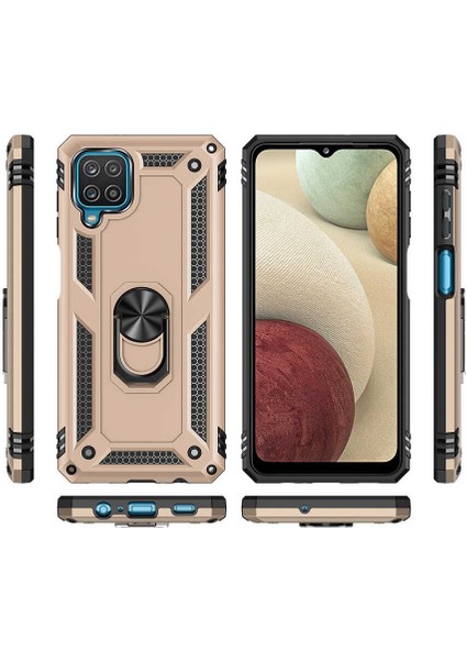 Samsung Galaxy A12 Kılıf Vega Yüzüklü Standlı