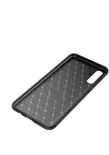 Samsung Galaxy A70 Kılıf Negro Karbon Desen Silikon + Ekran Koruyucu