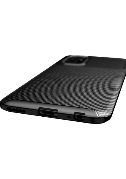 Huawei P Smart 2021 Kılıf Negro Karbon Desen Silikon + Ekran Koruyucu