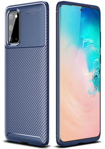 Samsung Galaxy S20 Kılıf Negro Karbon Desen Silikon + Ekran Koruyucu