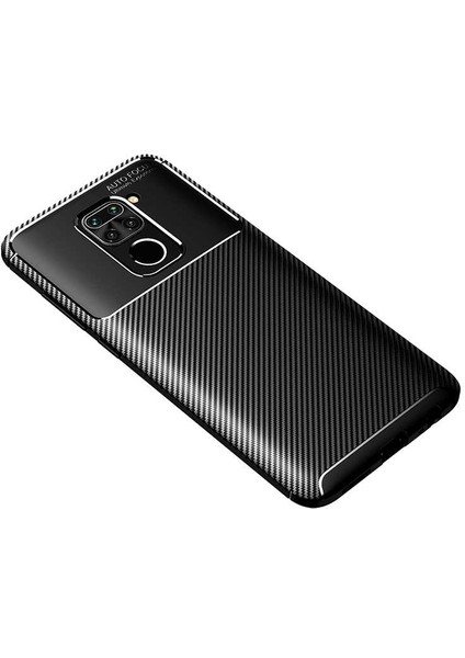 Xiaomi Redmi Note 9 Kılıf Negro Karbon Desen Silikon + Ekran Koruyucu