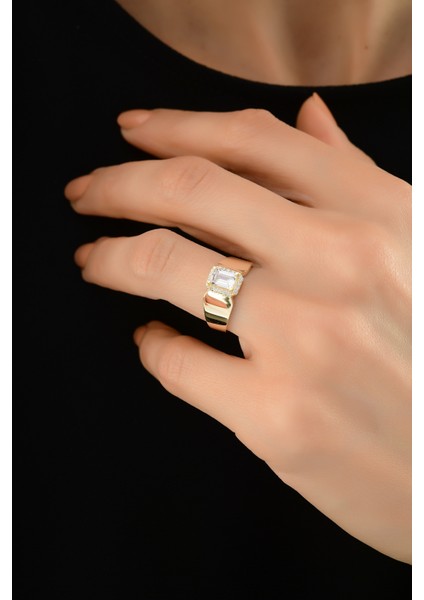 Aynalı Baget Altın Yüzük CGKYZK0100 modelleri