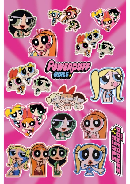 The Powerpuff Girls Sticker Seti (15 Adet)