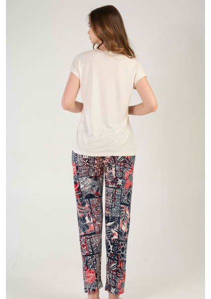 Kadın Vıscon Yarasa Kol Pijama Takım