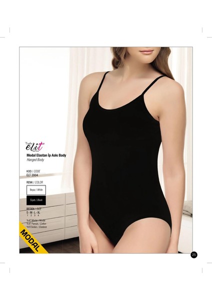 Kadın Modal Likralı Ip Askılı Kancalı Body 2004 - 6 Adet