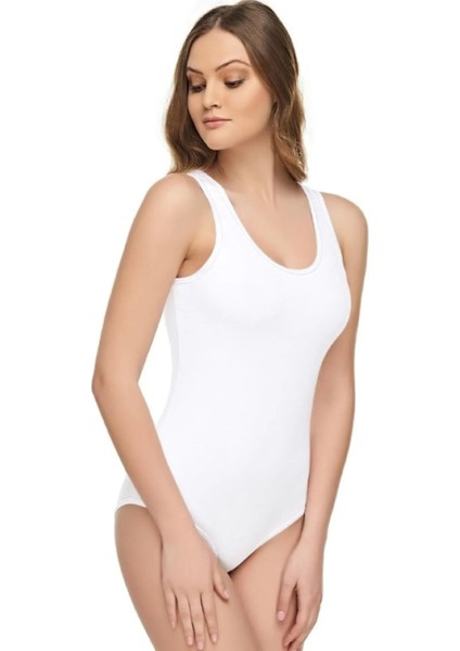 Kadın Modal Likralı Geniş Askılı Kancalı Body 2005 - 3 Adet