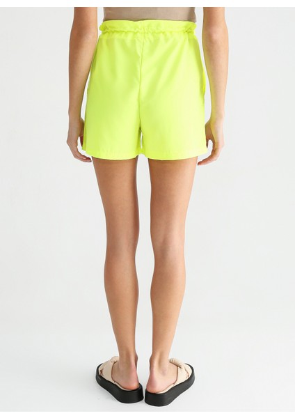 Lastikli Bel Basic Neon Yeşil Kadın Şort S-Mole indirimleri