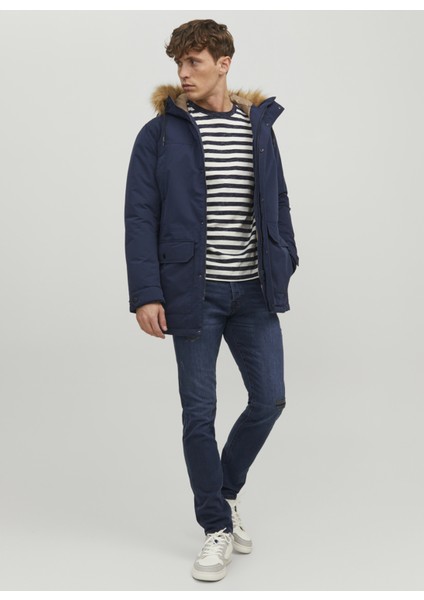 Düşük Bel Slim Fit Lacivert Erkek Denim Pantolon 12223629_JJIGLENN Jjfox Jos 227 50S