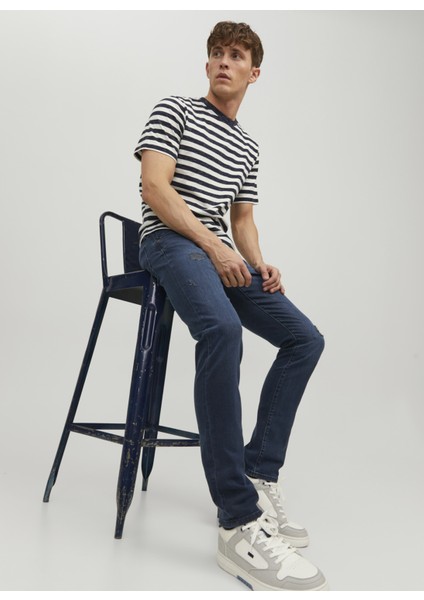 Düşük Bel Slim Fit Lacivert Erkek Denim Pantolon 12223629_JJIGLENN Jjfox Jos 227 50S indirimleri