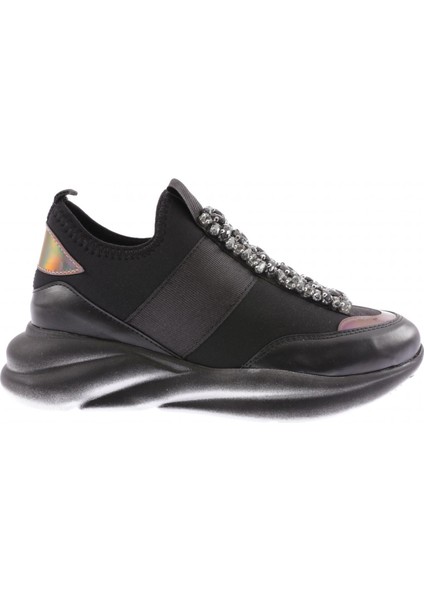 222-23Y Kadin Strech Detayli Kristal Taşli Sneakers Ayakkabi